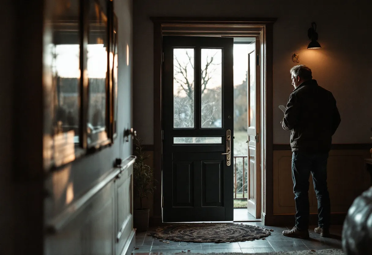 Een ervaren stukadoor brengt een gladde pleisterlaag aan op een muur in een helder verlichte woning in Vlaanderen, met stucgereedschap in de hand en een stofvrije werkomgeving.